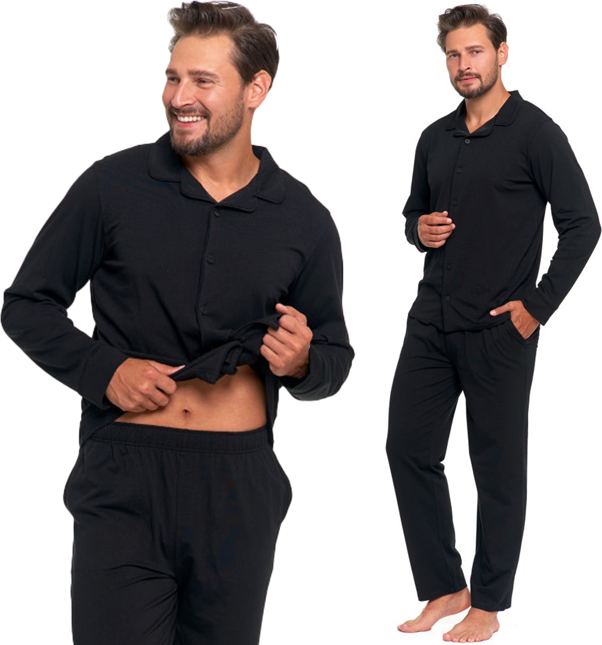 MZGFAQ Retro Skull Herren Schlafanzug Set - Langarm Pyjama Mit Totenkopf Design