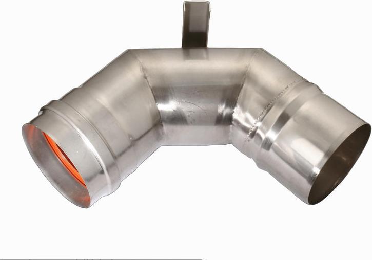 KRZYS-POL 90 Grad Bogen DN 60 einwandig Brennwert mit Halterung für Brennwert-/Turbokessel