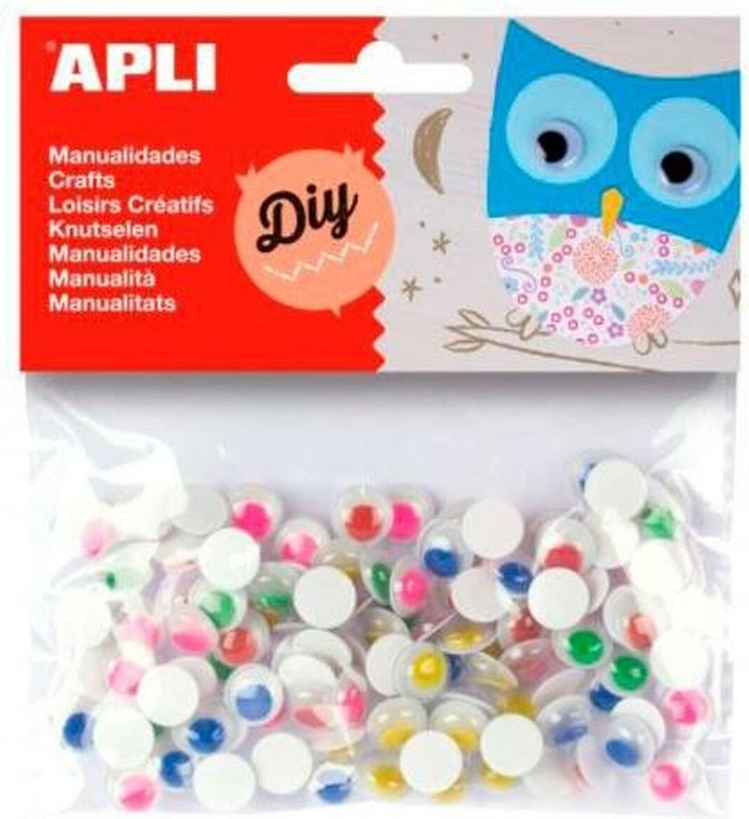 Apli mobile Pupillen Augen runde Farbe Pupillen Aufkleber sortiert Beutel -100u- 13266