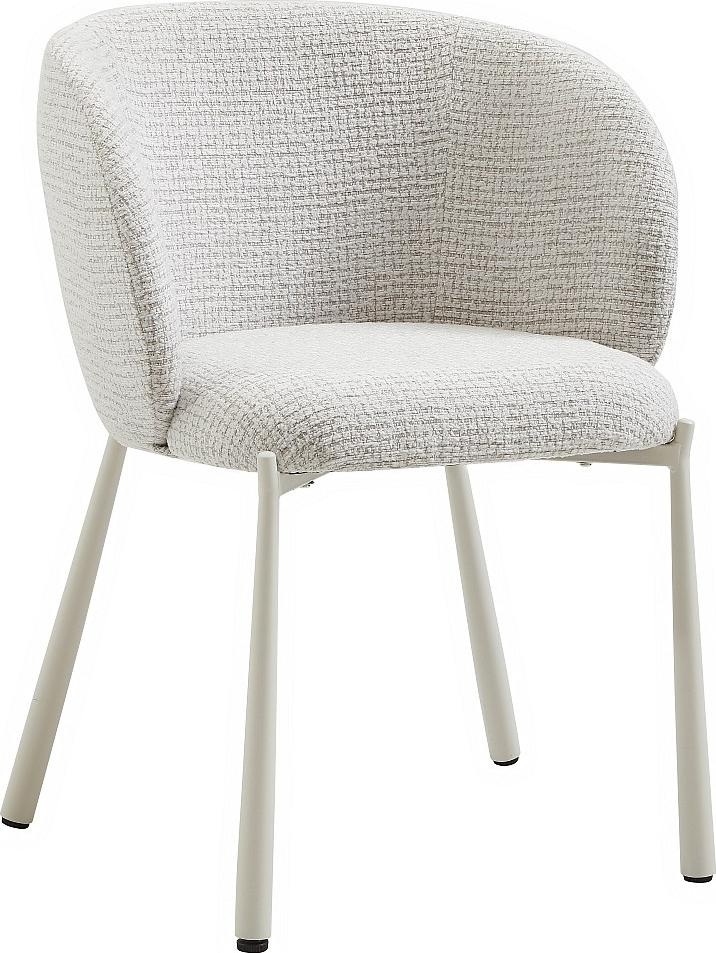 Vente-unique Stuhl 2er-Set - Tweedstoff & Metall - Creme - SIJOLA