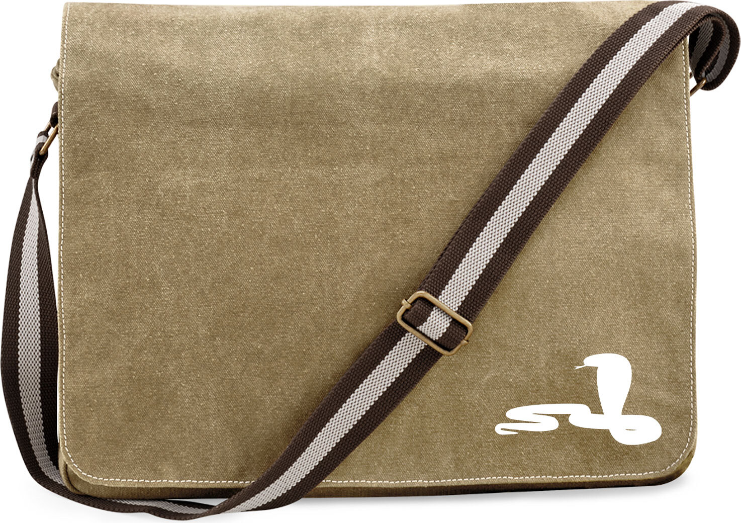 Hellweg Druckerei Huuraa Umhängetasche Schlange Kobra Silhouette Geschenk 14 Liter Sahara Canvas Schlange Kobra Geschenkidee 3368CUT-SAH