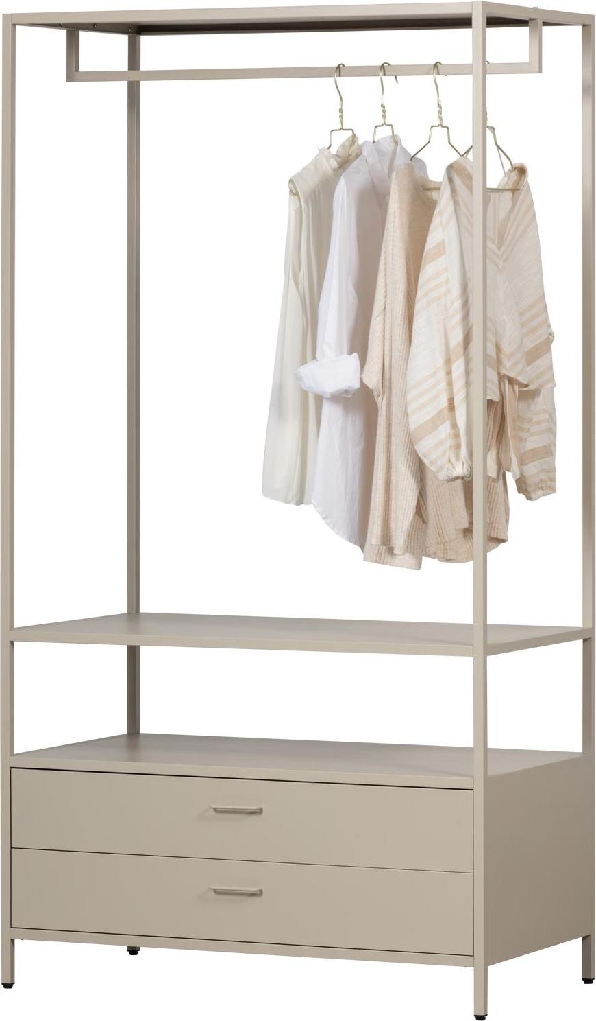 Woood ferris offen kleiderschrank 100 cm metall sand 377628-Z