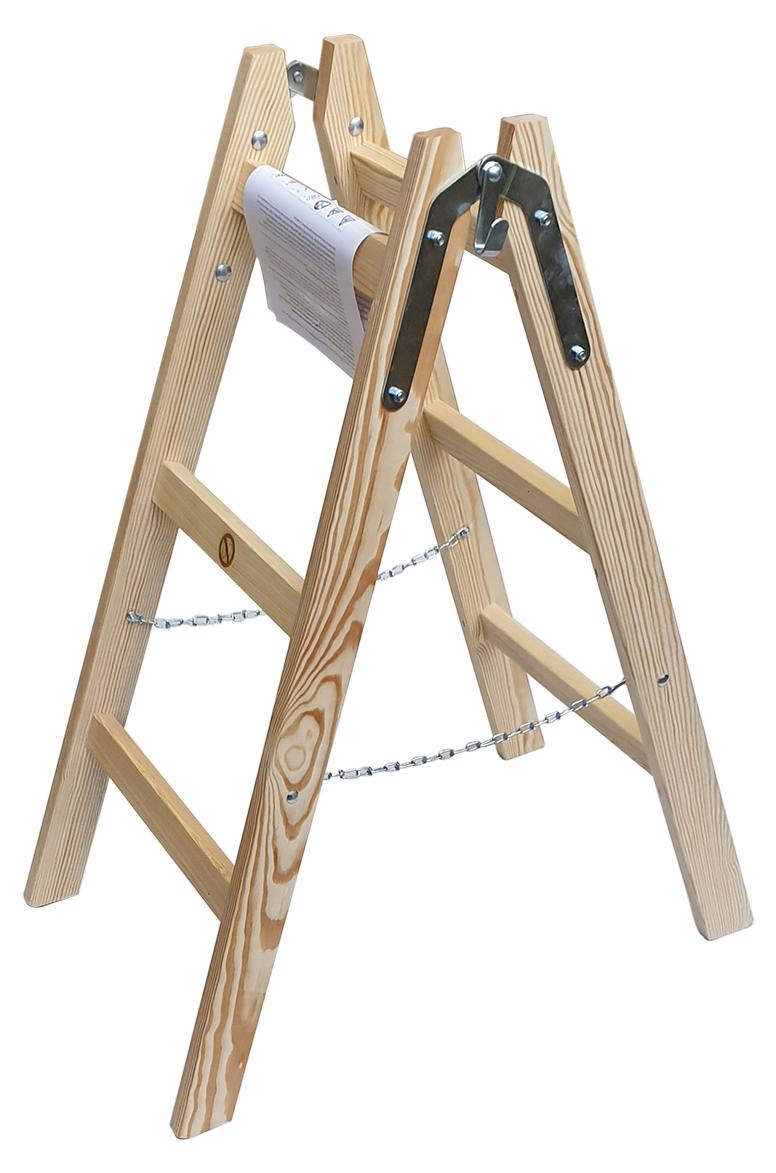 Vago-Tools Holzleiter Trittleiter 2 x 3 Stufen Malerleiter Stehleiter Leiter HL-203_tyv
