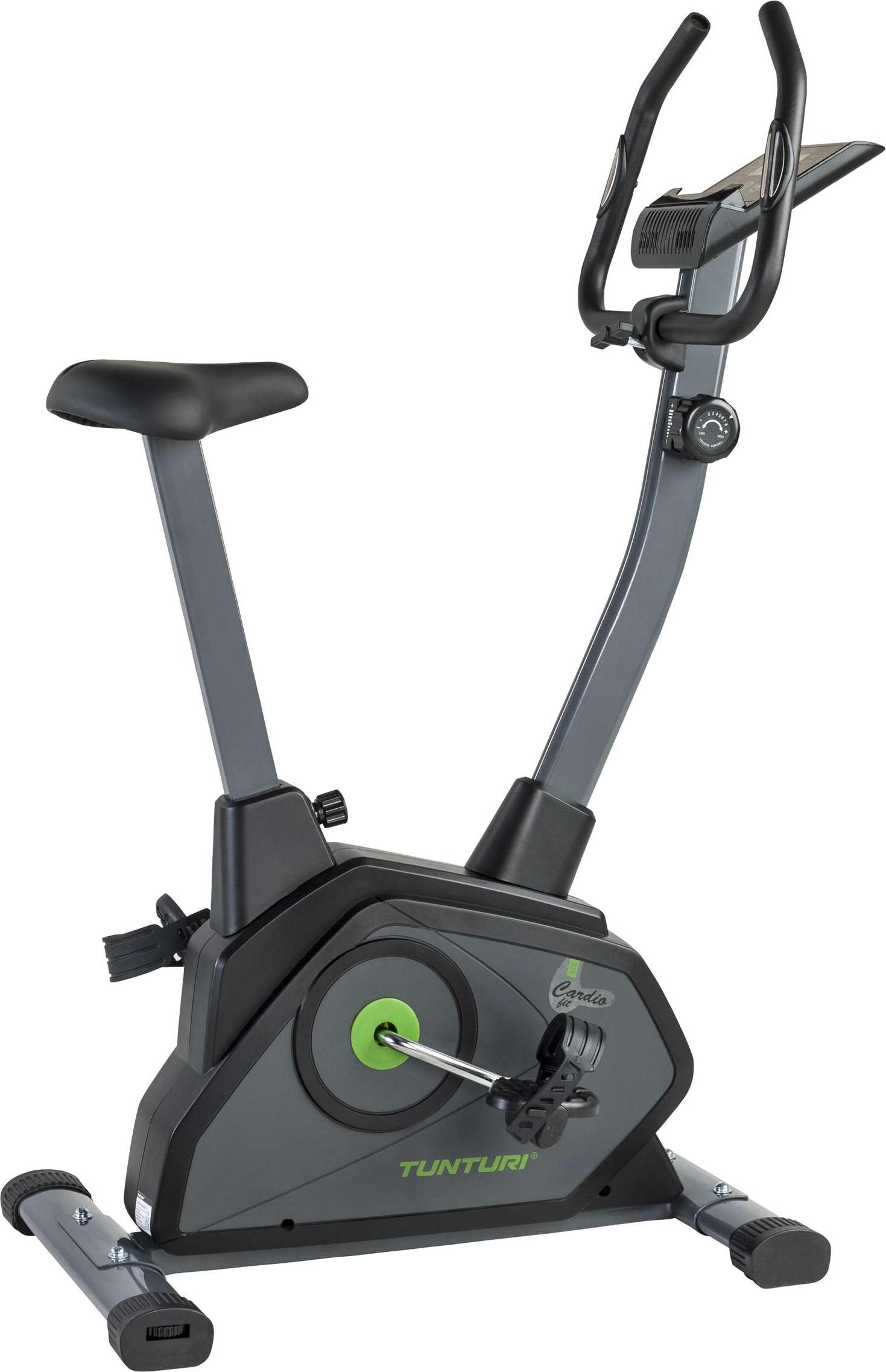 Tunturi Cardio Fit B35 bicykel na cvičenie / fitness bicykel / domáci cyklotrenažér s LCD displejom a držiakom na tablet - čierny