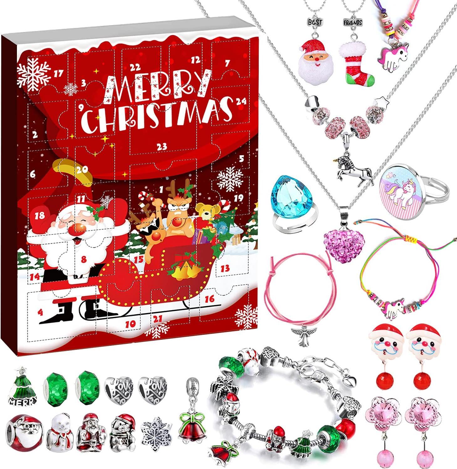 Izoel Adventskalender Schmuck Kinder Mädchen Schmuckkalender Adventskalenderschmuck Weihnachtskalender 24 überraschung Mädchen Schmuck