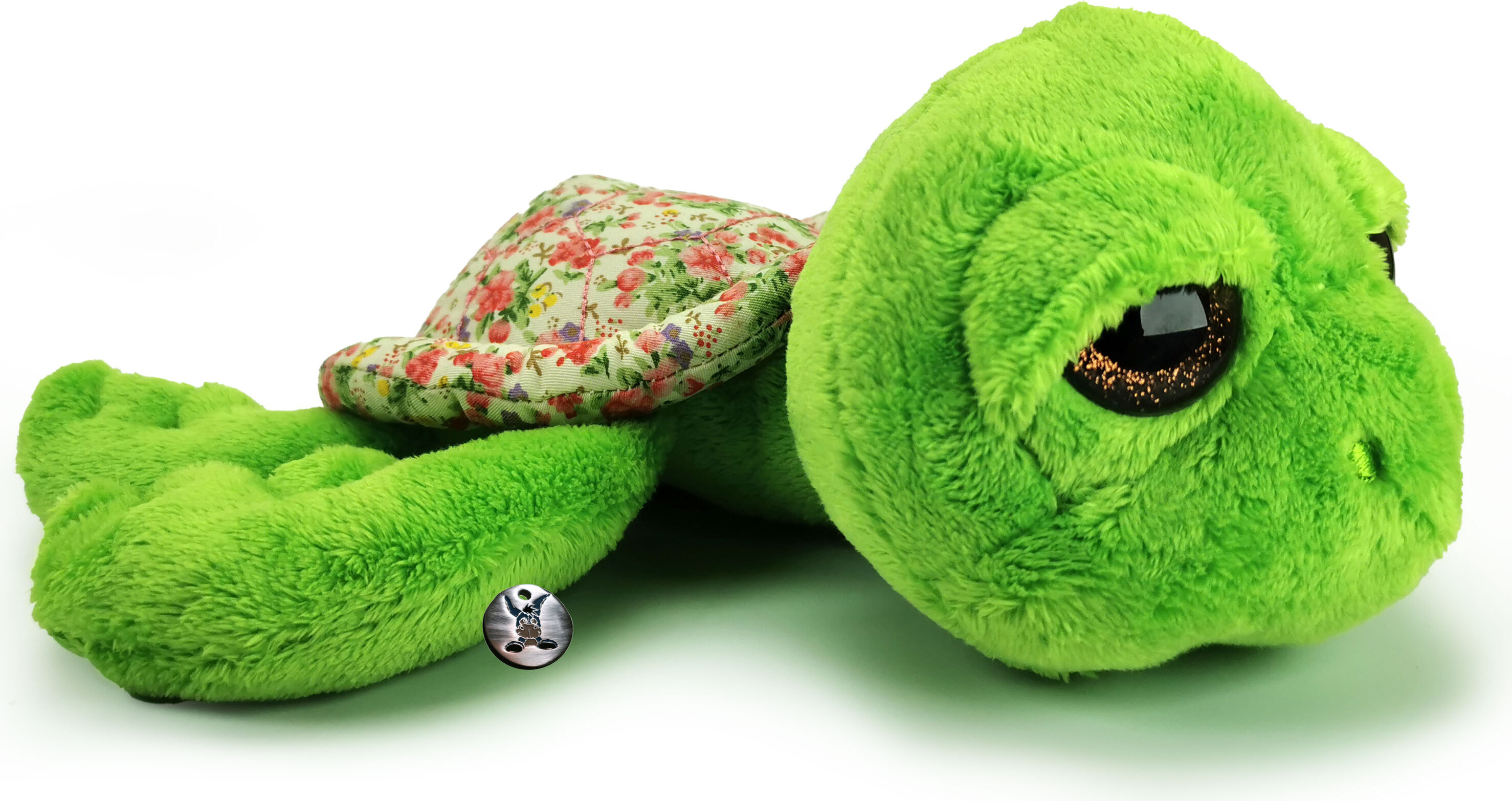 Kuscheltiere*biz Schildkröte grün-rosa Kuscheltier Plüschtier Schnuffeltier FLOWY - Limited Edition
