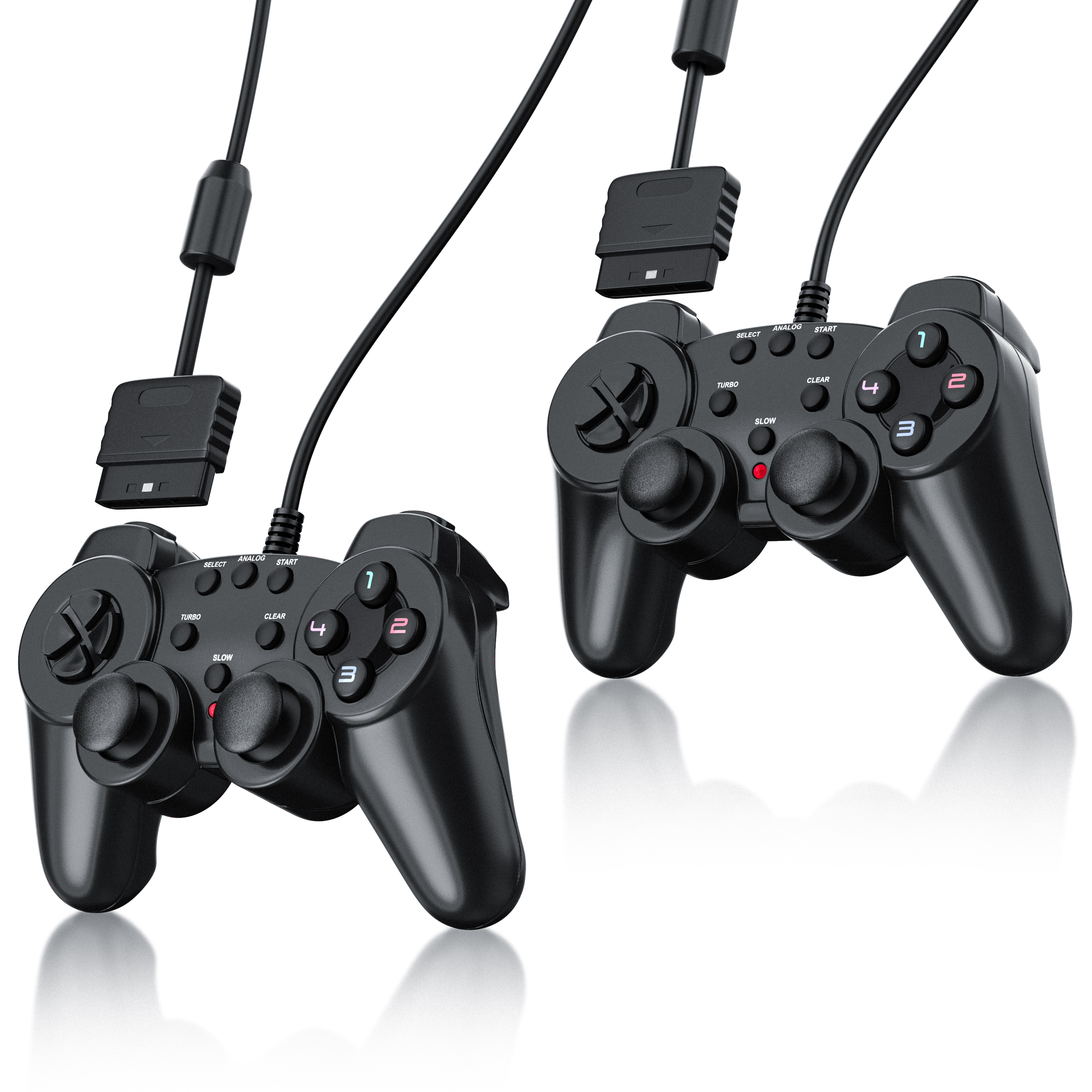 CSL 2x PlayStation Controller, PS2 Gamepad s dvojitou vibráciou (Rumble Effect), presnosťou a komfortom