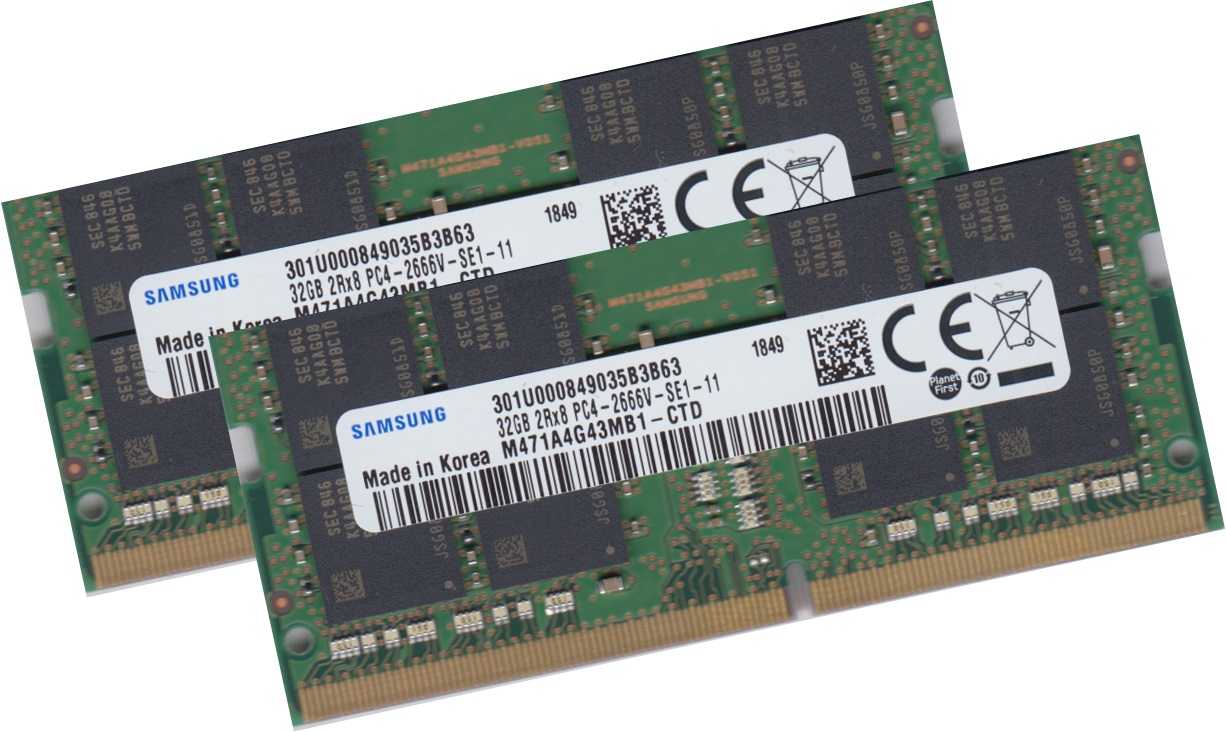 Samsung 64gb 2x 32Gb Ram DDR4 M471A4G43MB1-CTD 260Pin