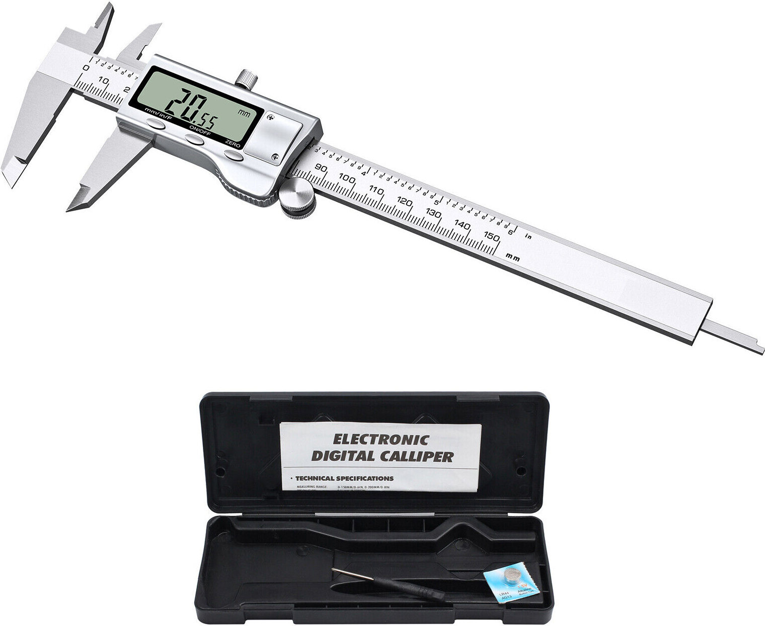 Präzise Schieblehre Aus Metall | 0-150 Mm Messbereich | 0,02 Mm Genauigkeit