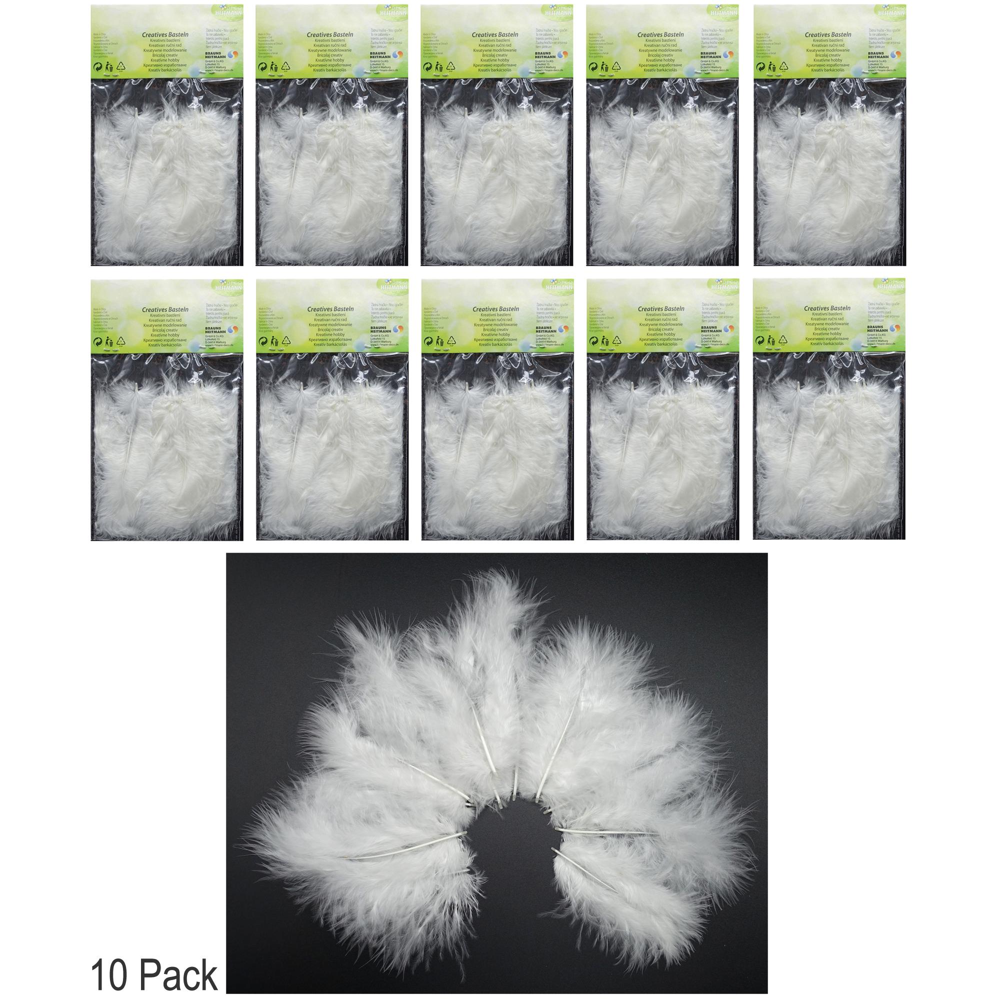 Deko Federn (Weiß) Heitmann 25294-5140 (!! 10-Pack !!) (B)