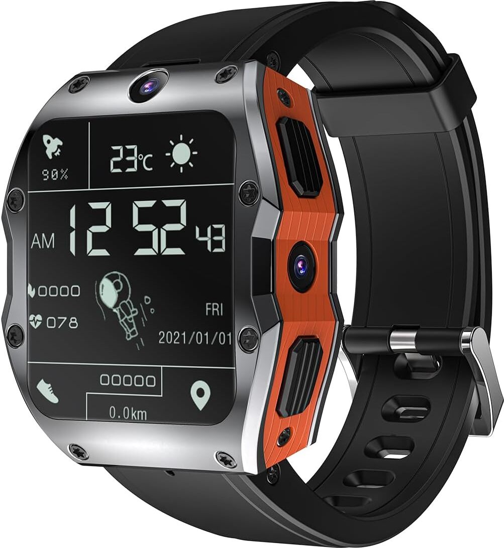 Rogbid -Modus x 4g LTE Smart Watch Phone Männer können Text zurückrufen, zwei 8 MP -Kameras, alle Keramik Android 10.0 SmartWatch SIM -Karte WiFi GPS