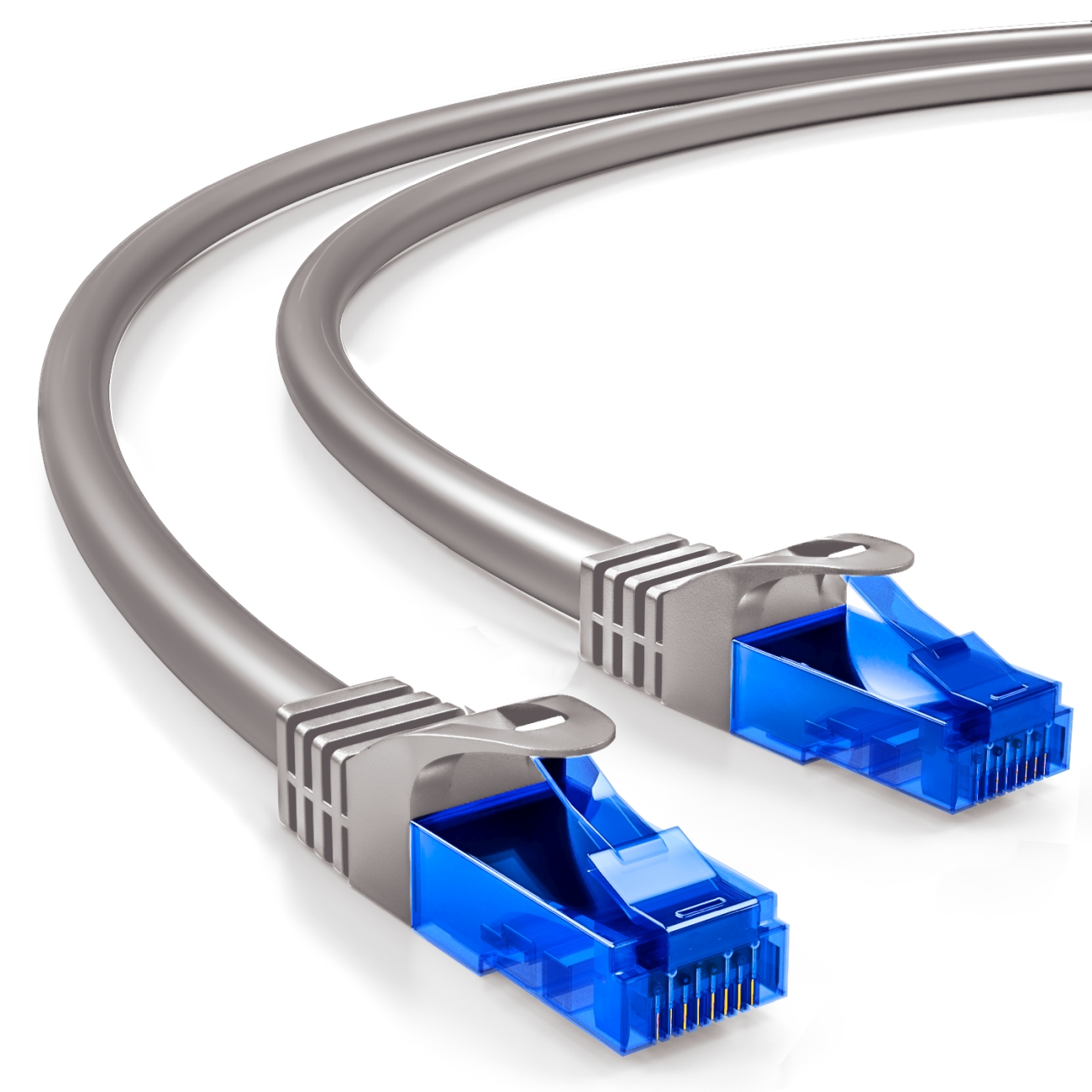 2m Netzwerk LAN Patchkabel Internet Kabel grau F/UTP Cat5e RJ45 PC TV PS4 XBOX#4 