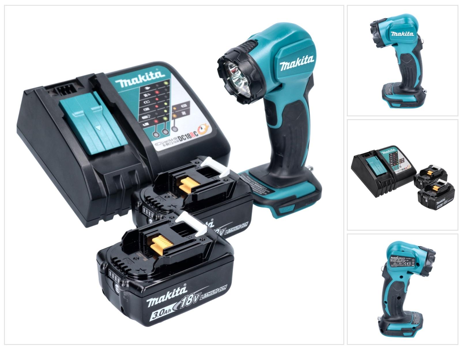 Makita DEADML 815 RF LED Akku Handleuchte 14,4 - 18 V 160 lm + 2x Akku 3,0 Ah + Ladegerät DEADML815