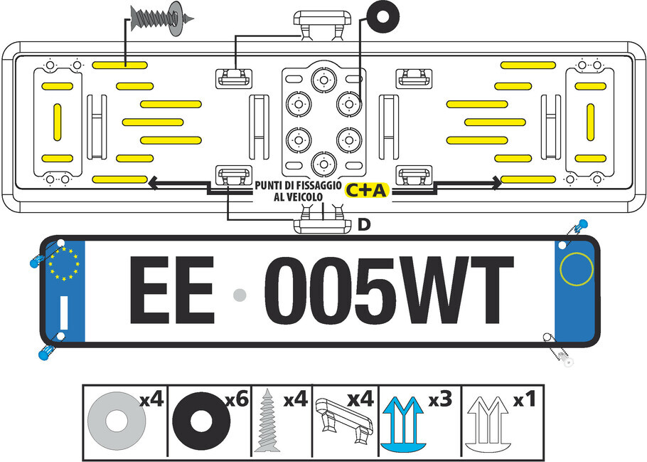 Kennzeichenhalterung Lampa aus ABS Cromo 19905