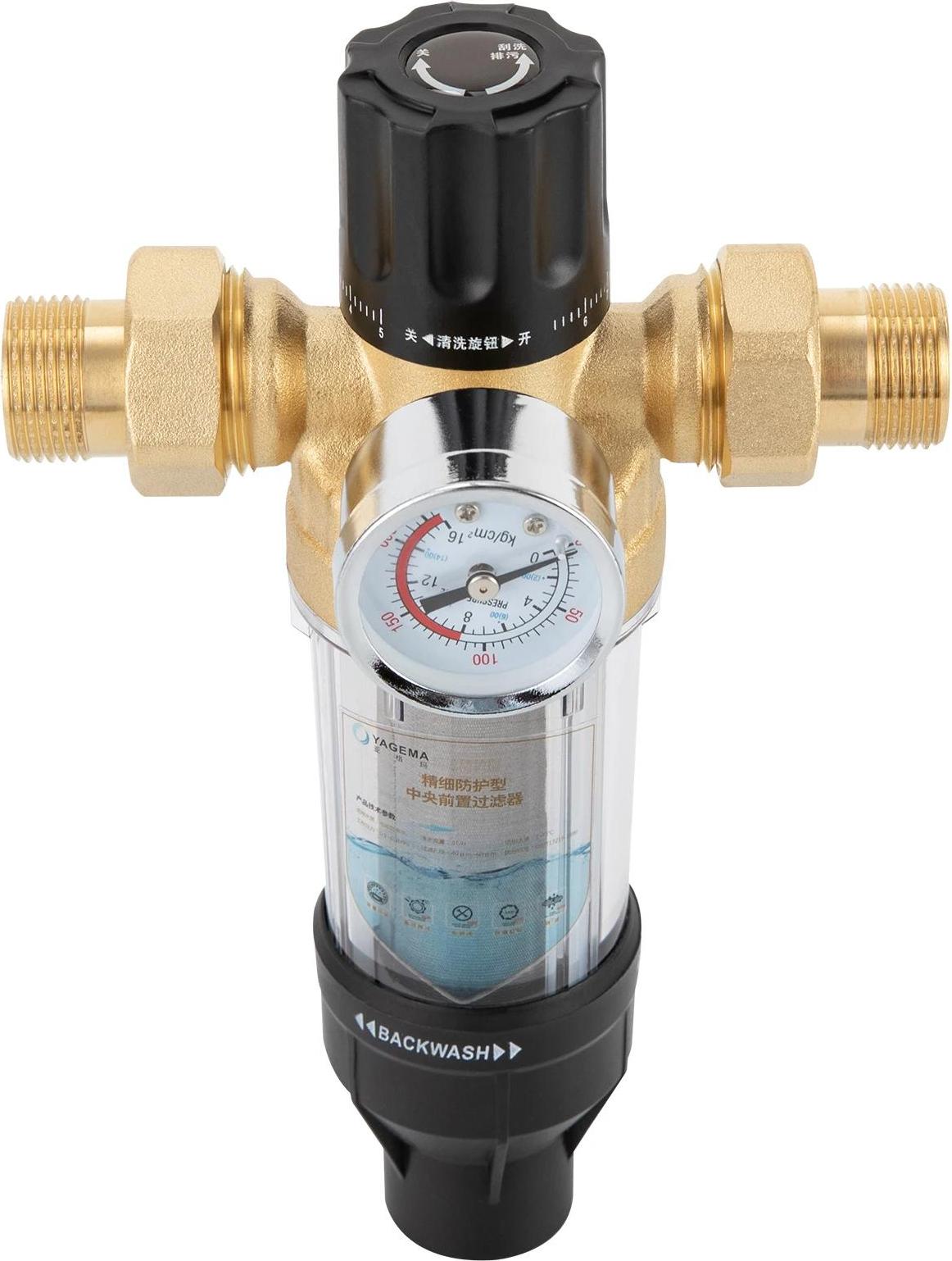 StarTech Rohrmontierter Sedimentfilter - Vorfilter Spin-Down - 40 µm Filterfeinheit - 30 kg druckfest - 16×26 cm - Gold