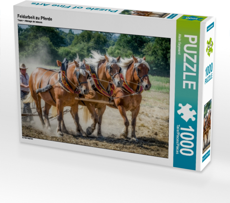 Calvendo Feldarbeit zu Pferde 1000 Teile Puzzle quer 640x480mm, Gaymard Alain; 7372403