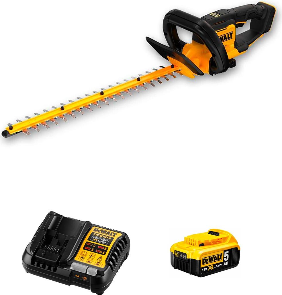 Heckenschere DeWALT DCMHT562P1 (1 x 5,0 Ah + DCB1104)