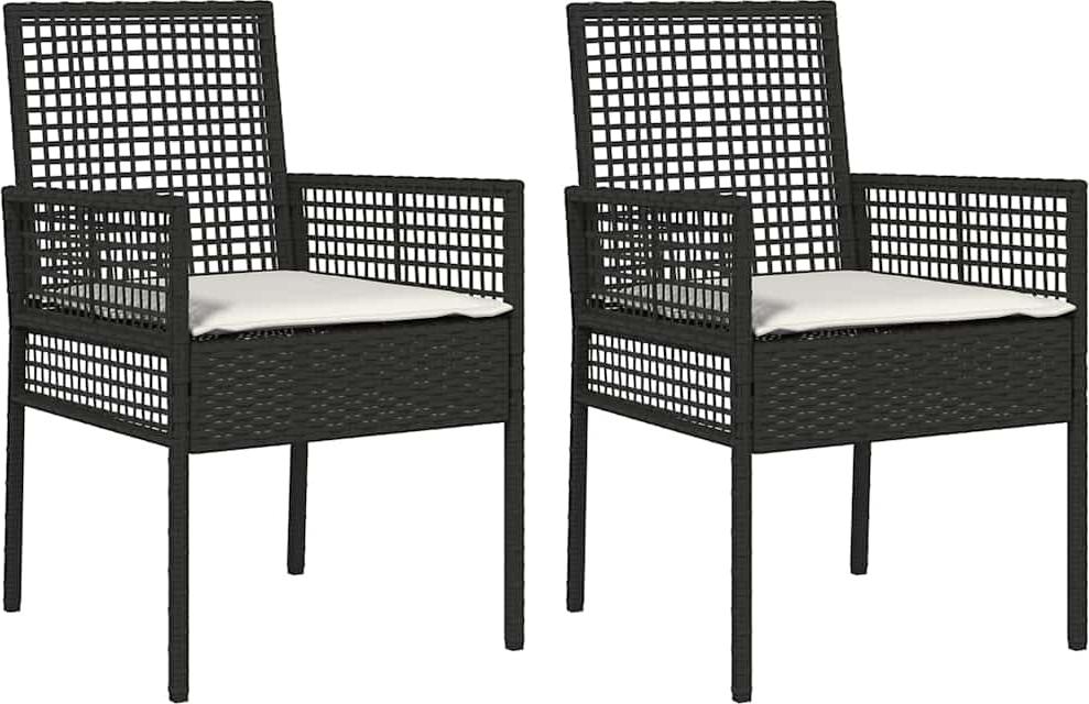 Gartenstuhl 2 pcs Schwarz 53 x 60 x 85 cm Poly-Rattan