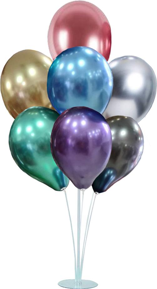 Papyrus Ballonständer 7 Stück + Chromballons