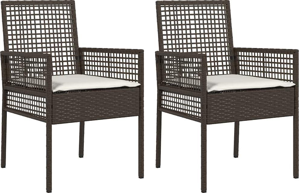 Gartenstuhl 2 pcs Braun 53 x 60 x 85 cm Poly-Rattan