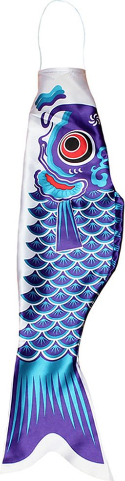 Stuttg Karpfen-Windsack, wetterfest, Cartoon-Satin, Drachenboot, Karpfen-Windsack, Streamer, Festival-Zubehör, Blau, 40 cm 1324766