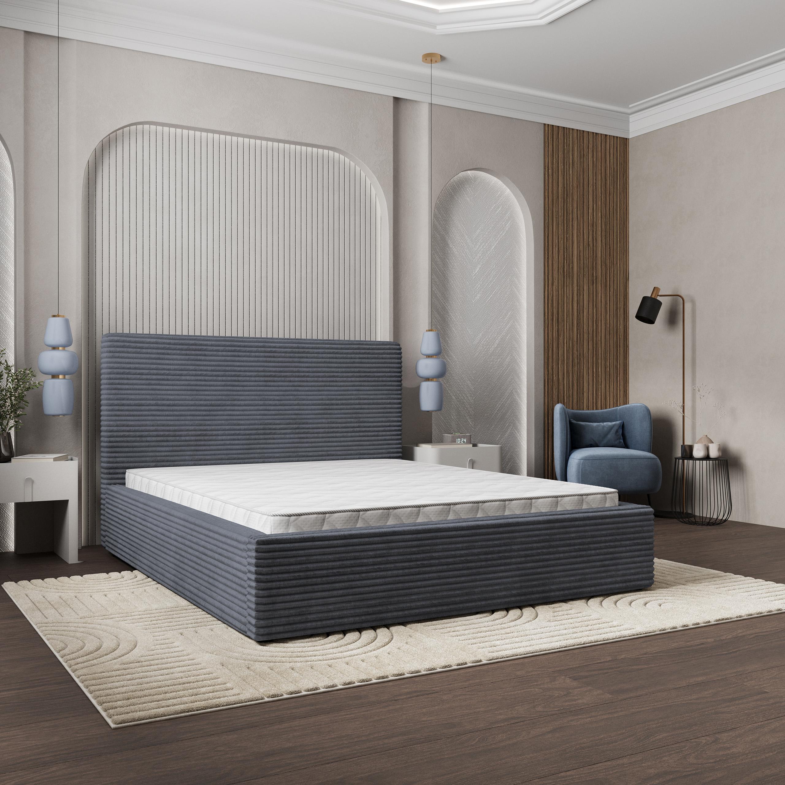 Masseno Polsterbett MIRETTI 180x200 cm, Polsterbett mit Bettkästen -Grau, TILIA 90 MIRETTI 180X200 CM TILIA 90