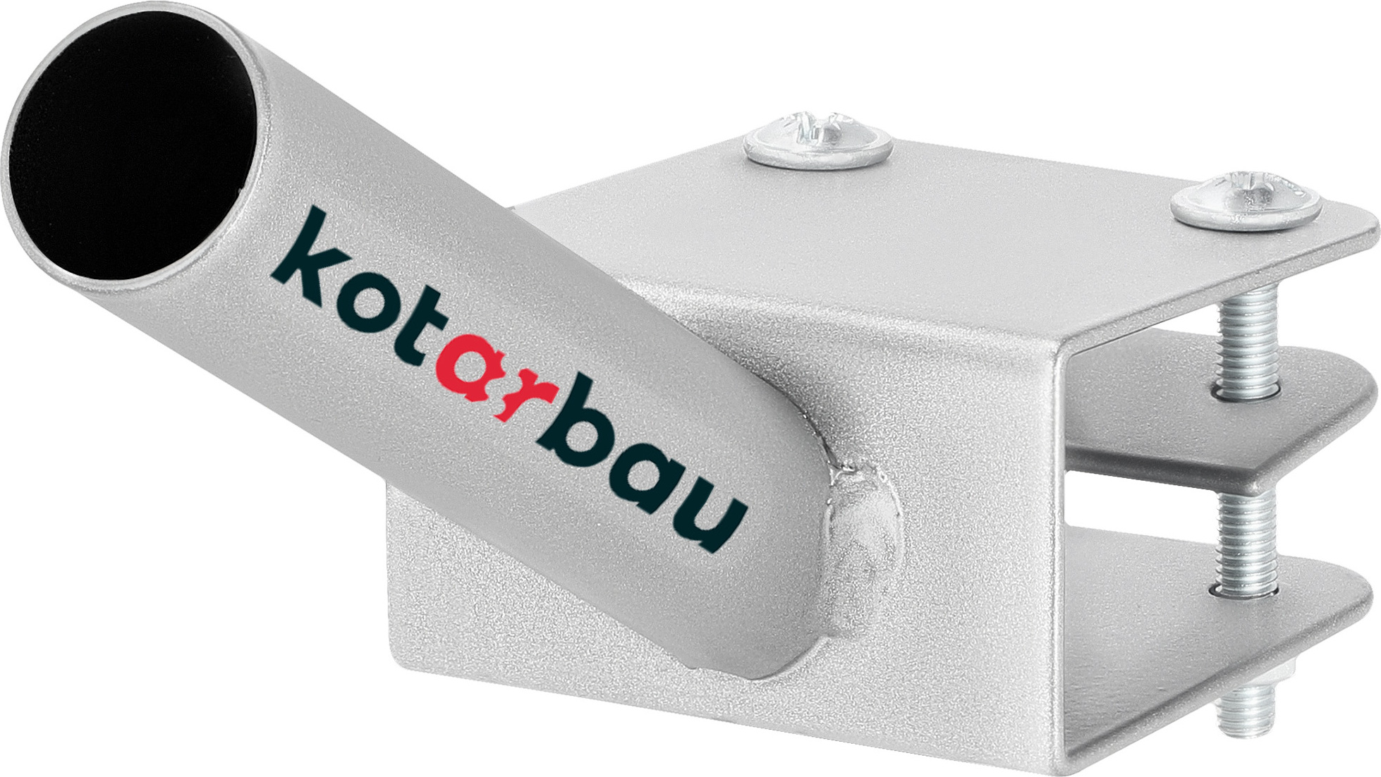 KOTARBAU® Fahnenhalter 1-Fach für eine Fahnenstange Montage an Balustrade 170 mm Pulverbeschichtet Grau Fahnenmasthalter Fahne Flagge Pulverbeschichtet Fahnenstange