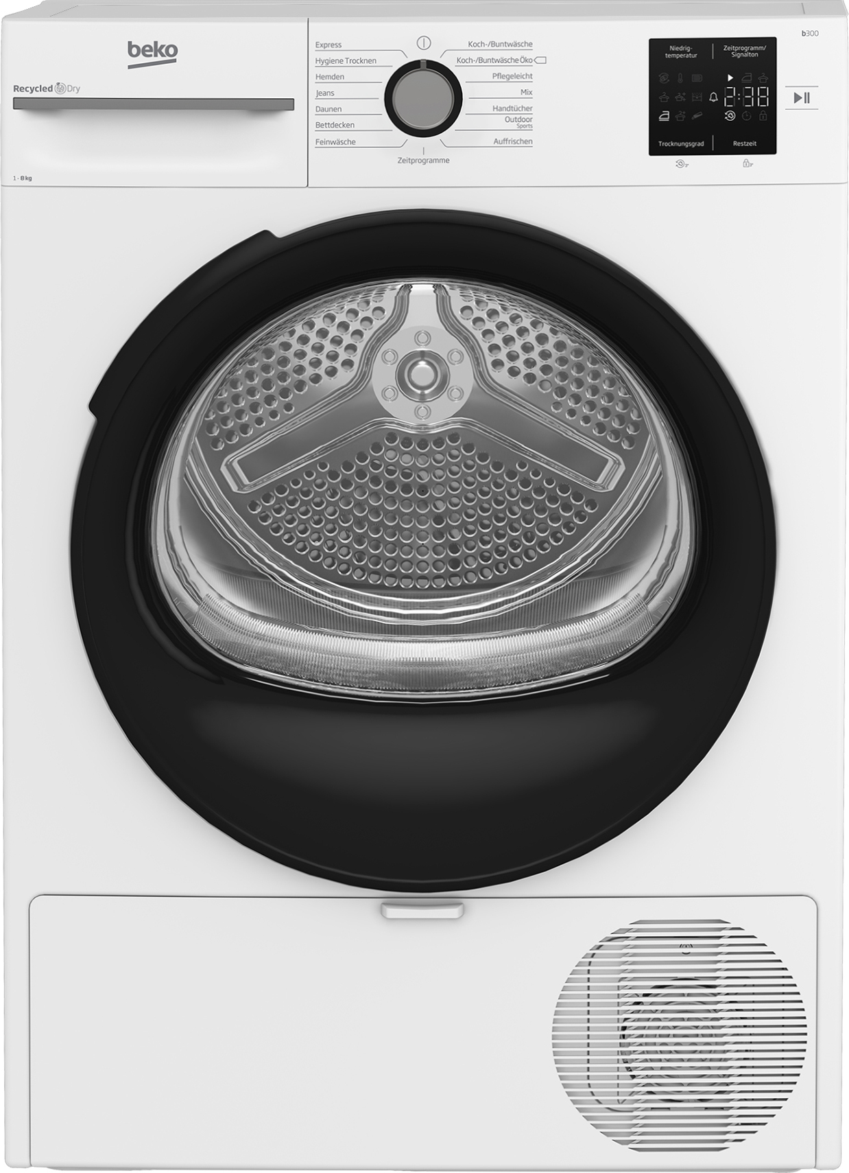 Wäschetrockner 8kg Multifunktionsdisplay Weiß Hygienic Drying Beko BM3T38220X 7188303880