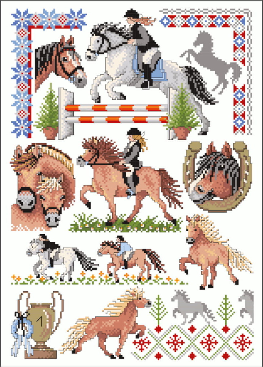 Lindner´s Kreuzstiche Stickvorlage für Kreuzstich von Lindner's Kreuzstiche „Reitturnier“, 085