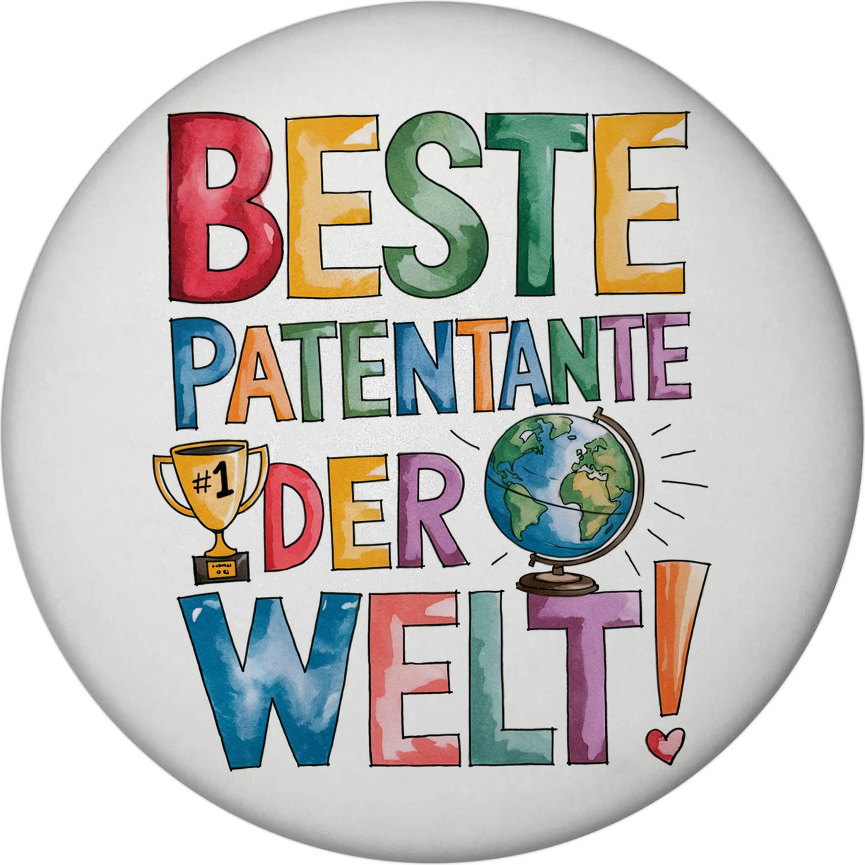 speecheese Beste Patentante der Welt Magnet goldener Pokal Globus