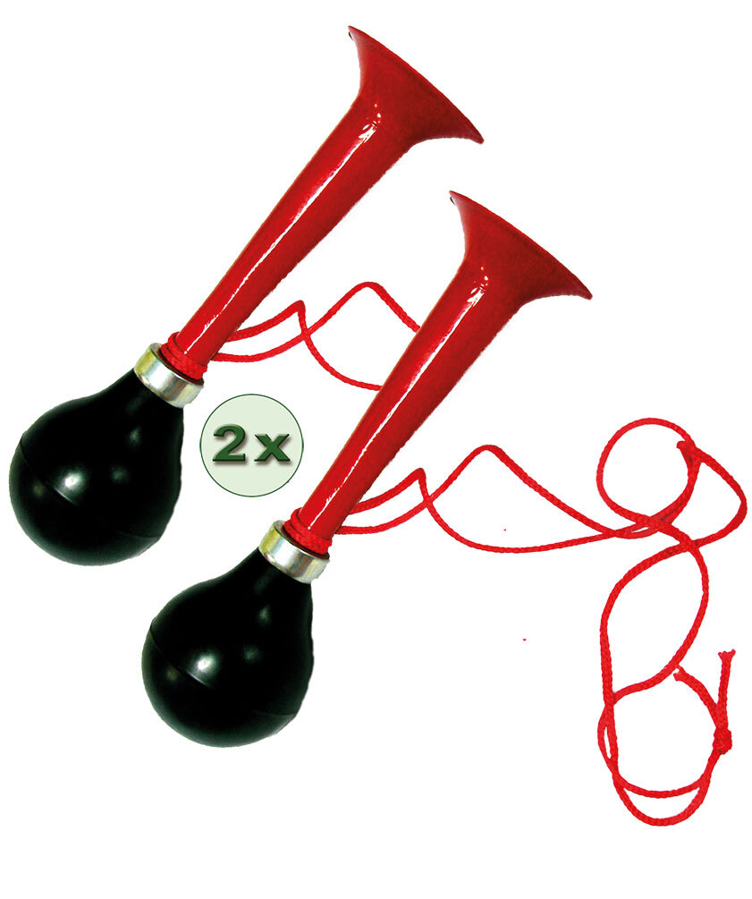 Karneval-Klamotten Tröte Fan Fußball-Tröte 2 Stück mit Band zum Umhängen Größe: ohne Attribut