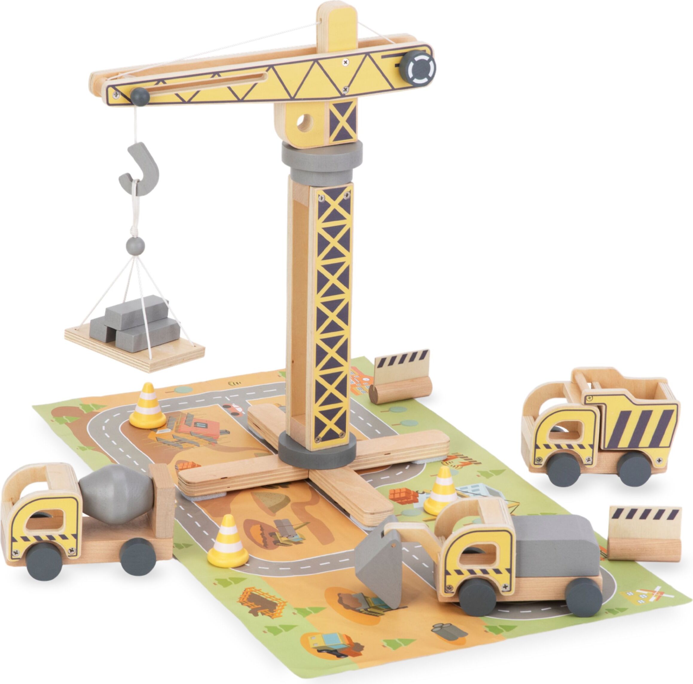 spielzeug baustellenset Baustellen-Set mit drehbarem Kran und | Kaufland.de