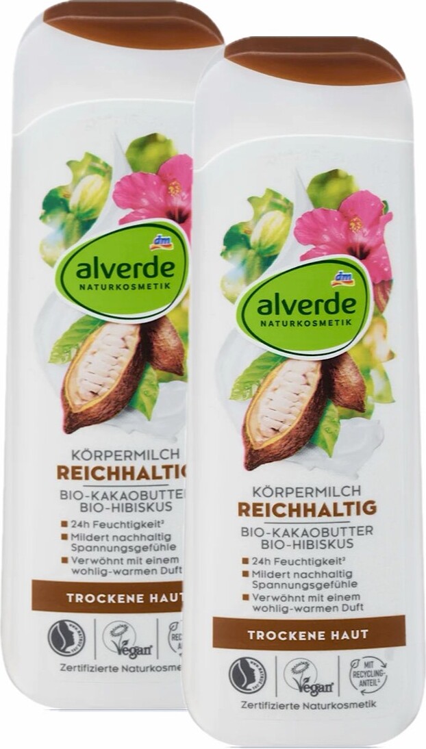 Dm-Drogeri markt 2 x alverde Naturkosmetik - Körpermilch - Bio-Kakaobutter & Bio-Hibiskus (2 x 250 ml) al-3798-2x