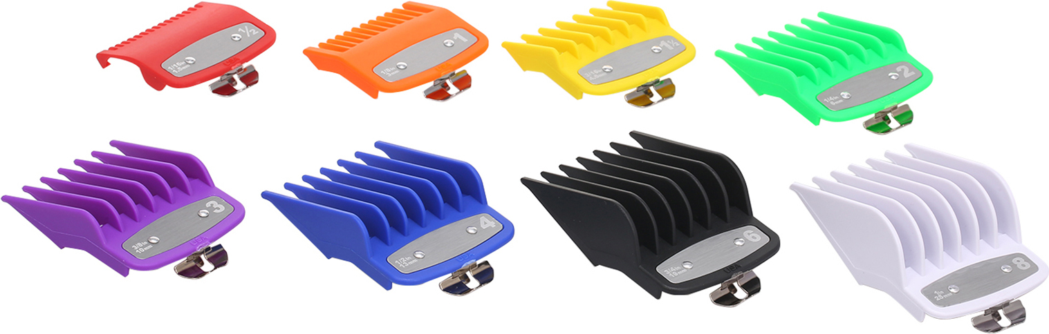 KKmoon 8PCS Cutting Guide Kammfriseure Friseur-Werkzeugset Buntes Limit-Kammset Kompatibel mit WAHL Electric Hair Clipper