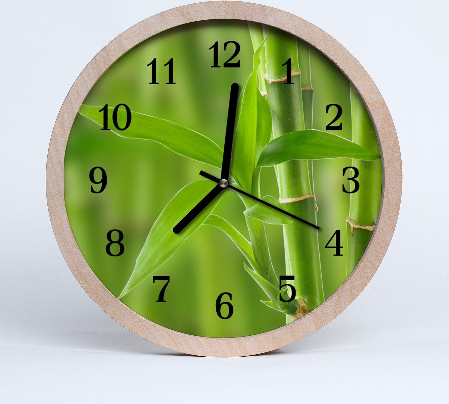 tulup Holzuhr 30fi cm wanduhr - Bambuspflanze Blumen zdo-30-43297612