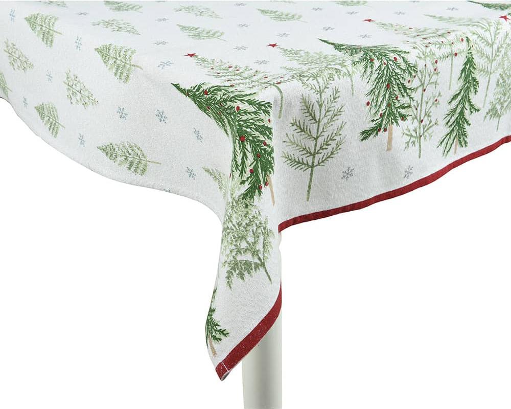 Decoris Weihnachtstischdecke aus Baumwolle 140 x 0,10 x 180 cm