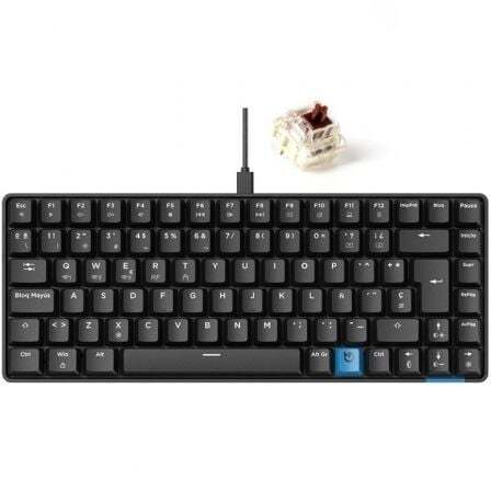 Tastatur Hiditec GKE010006 Schwarz Qwerty Spanisch
