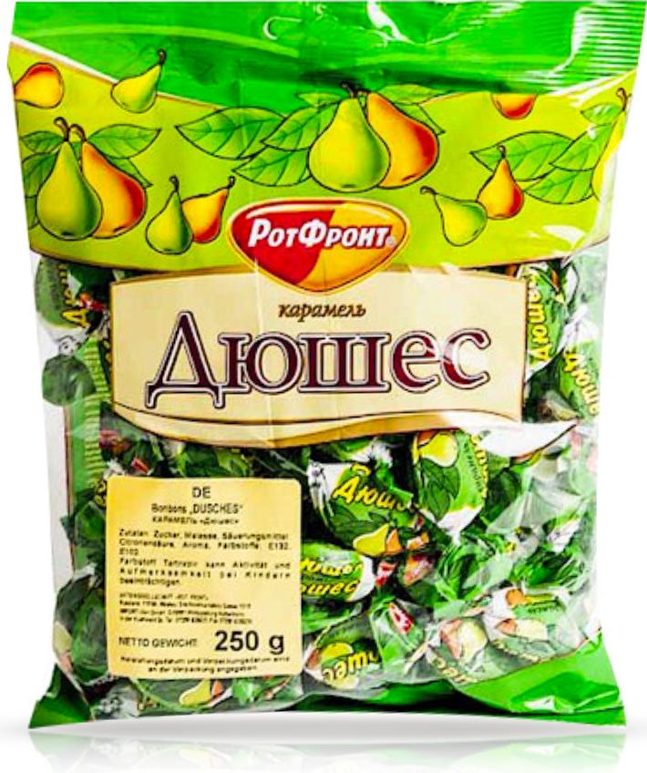 Hartkaramellen mit Birnengeschmack - Duschess, Rot Front, 250 g