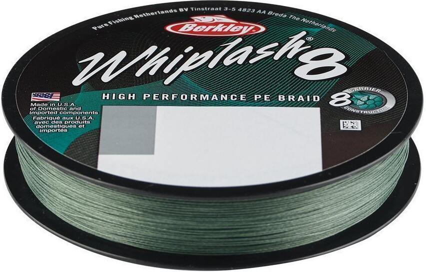 Berkley Whiplash 8 Moss Green - Tresse carnassier - Magasin de peche Berkley Whiplash 8 Moss Green - Tresse carnassier - Magasin de peche