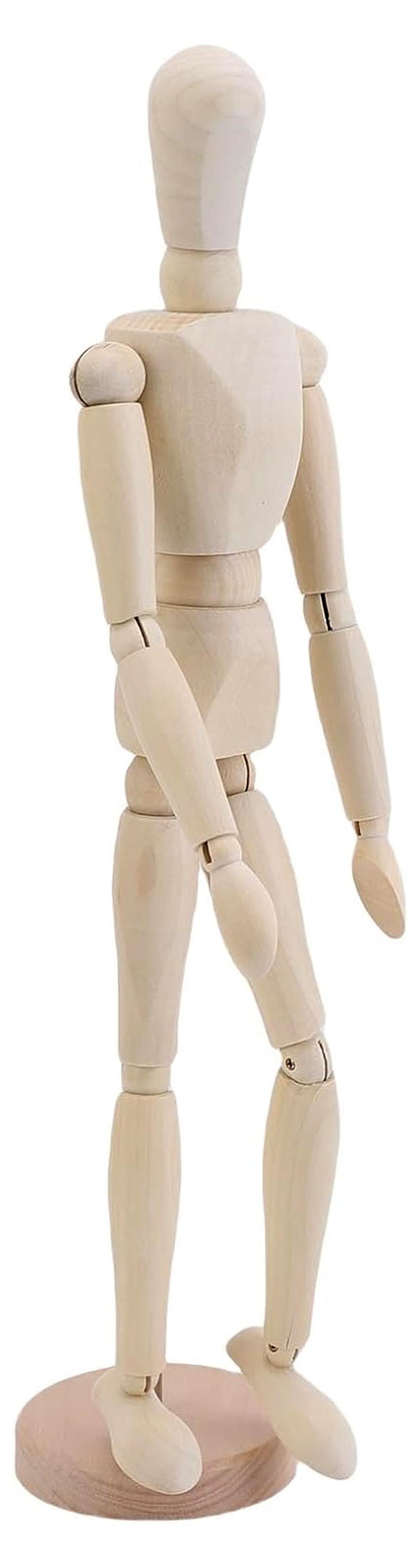 Markenlos Gelenkpuppe aus Holz, Flexibler Körper zum Erlernen der Figurenmalerei, Bewegliche Künstlerpuppe, 16,93 Zoll Höhe, Massivholzmaterial, Geeignet für die frühkindliche Bildung