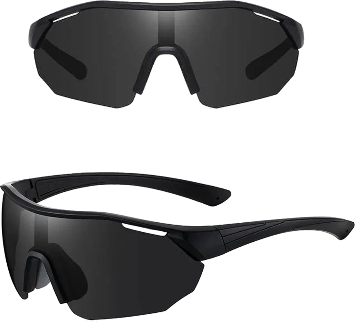 EDIBAZZAR | Herren-Sonnenbrille mit großer polarisierter Schutzbrille O58_B_Black