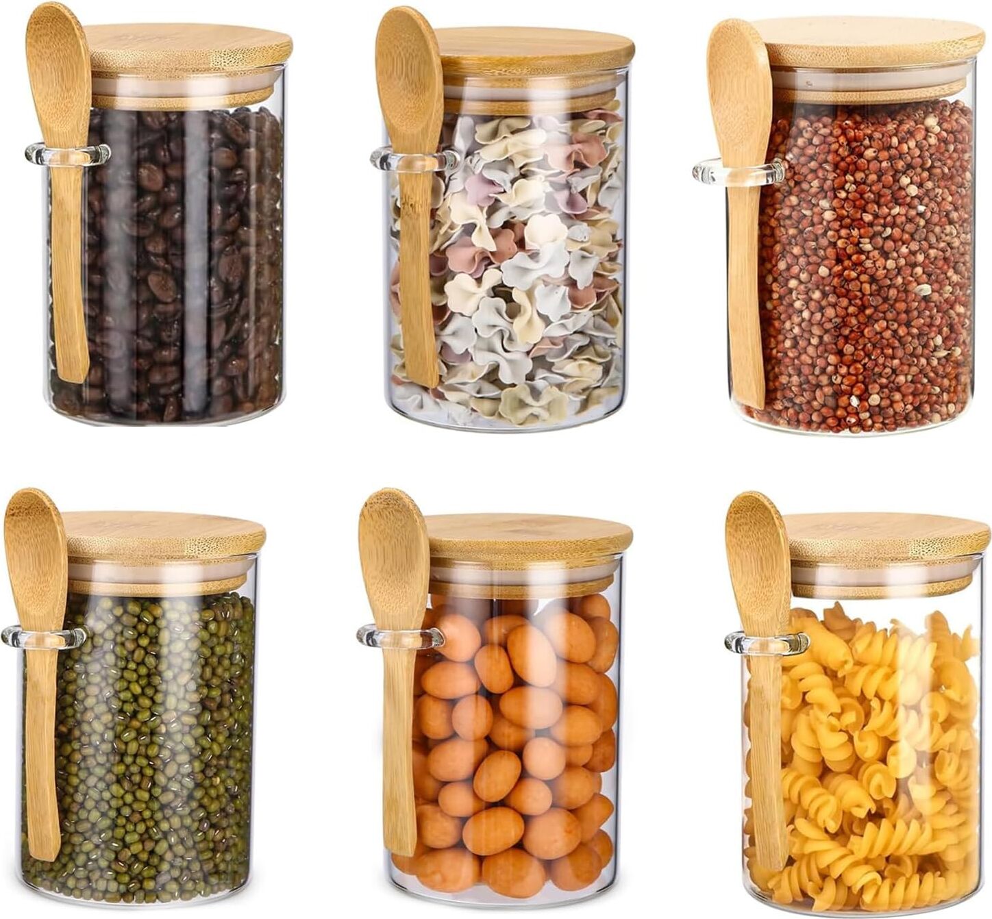 Zimtky Vorratsgläser mit Deckel und Löffel, 4er-Set 540ml Oats Gläser, Vorratsdosen Glas, Glasbehälter, Meal Prep Glas, Joghurtgläser für Küche Lebensmittelaufbewahrung (6 Pack) Z250605B0DHXZZY2M