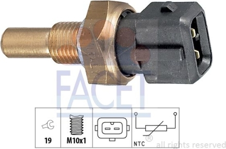 1 Sensor, Öltemperatur FACET 7.3255 Italy - OE Equivalent für AUDI SKODA
