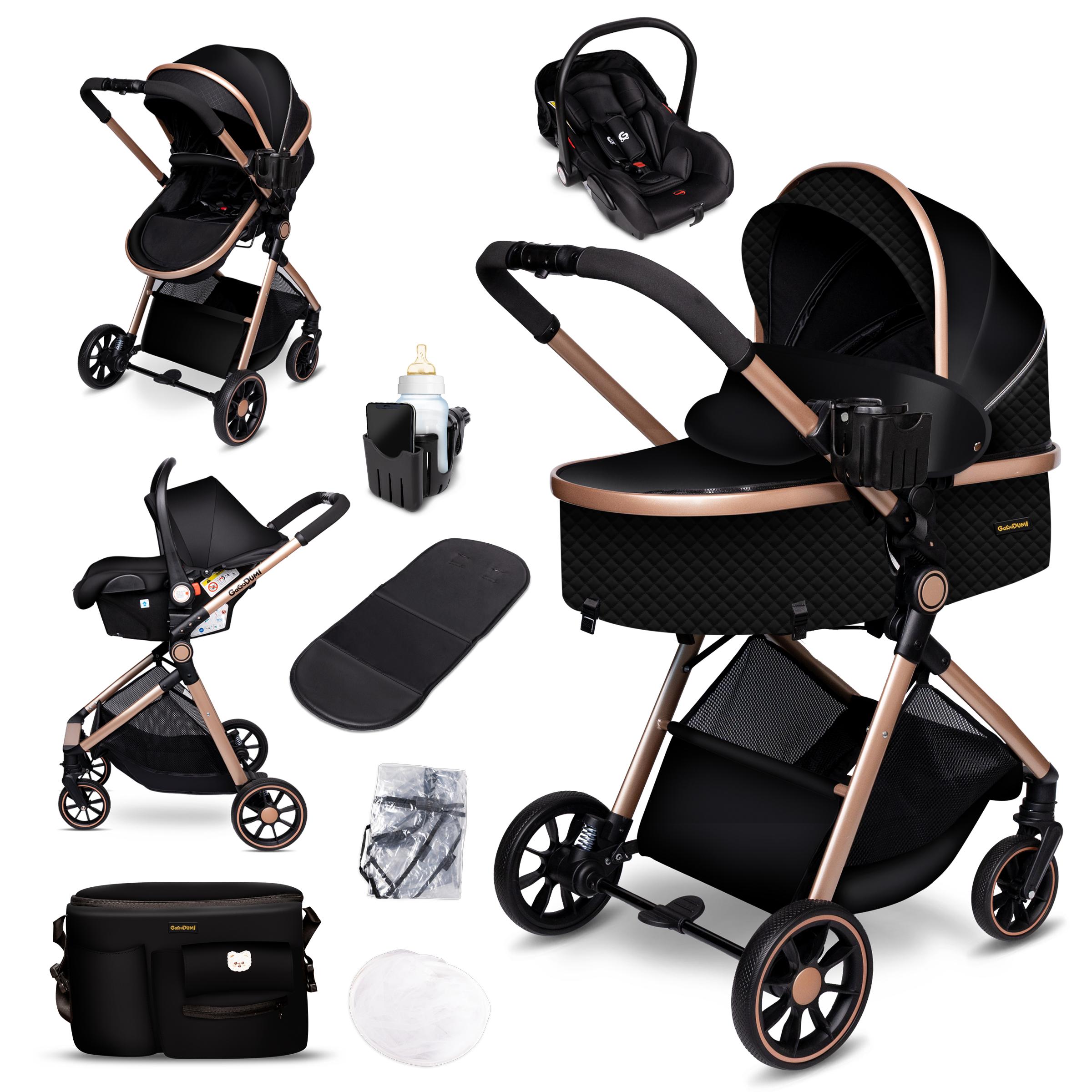 GagaDumi SoHo 3in1 Kinderwagen – i-Size Autositz, 6,8 kg, inkl. Zubehör – Leicht & kompakt für Stadt & Land s1