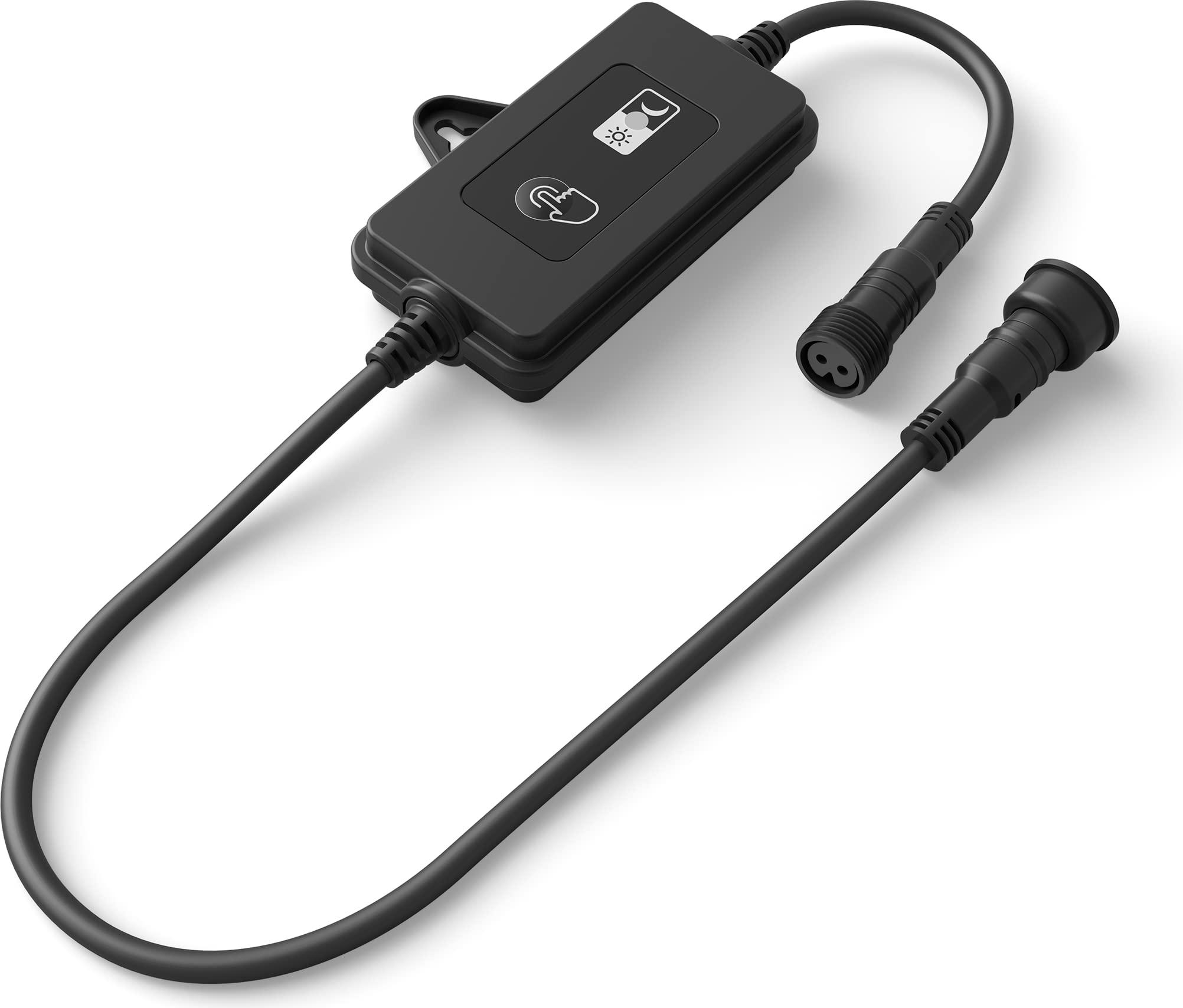 PHILIPS GardenLink Niedervolt Dämmerungssensor mit Timer, wasserfester Lichtsensor für smarte Beleuchtung, Gartenzubehör für die Außenleuchten, Schwarz 871951447707000