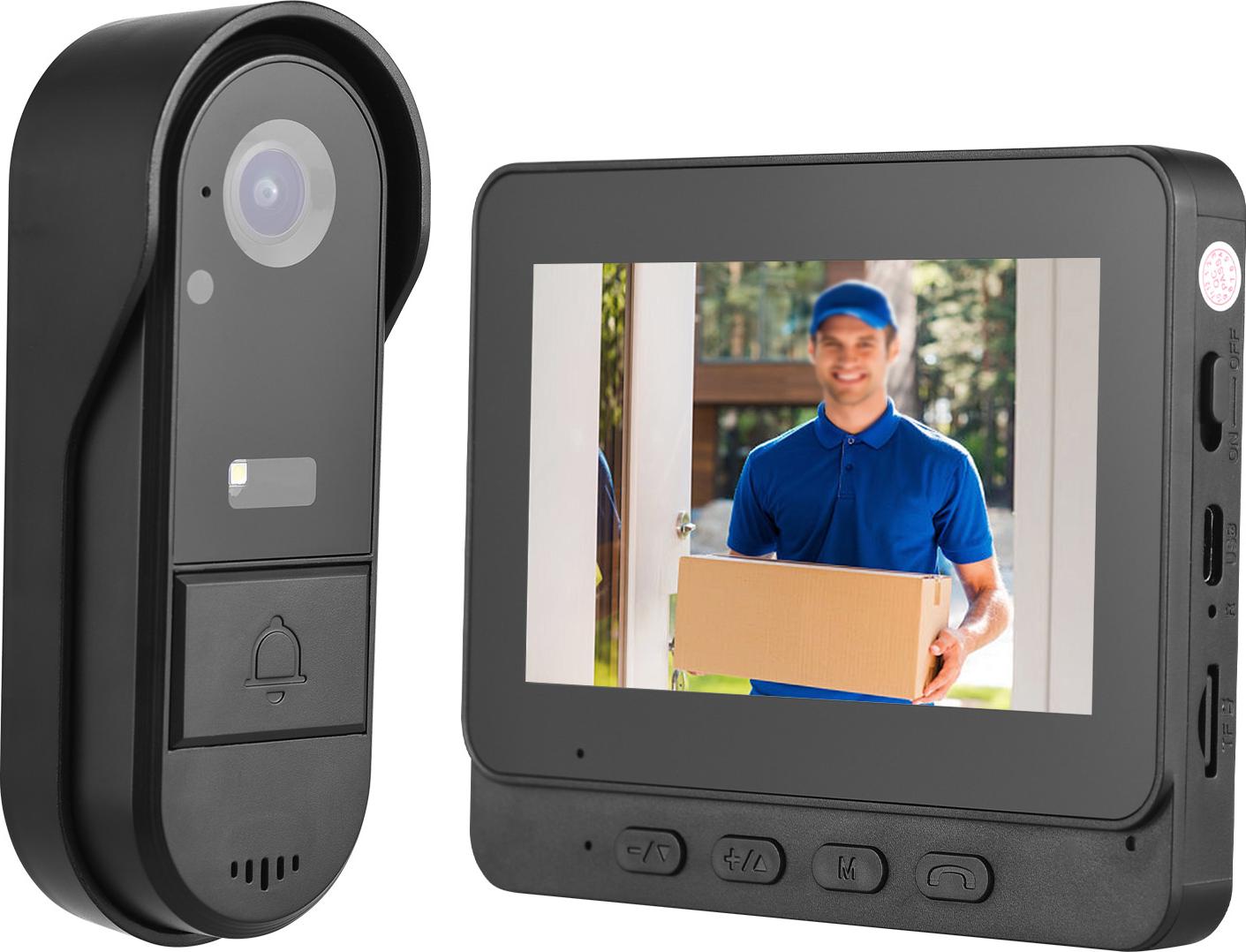 4,3" IPS obrazovka bezdrôtový zvonček s vonkajšou kamerou IP65 1080p intercom 2 way pre domácu kanceláriu vilu byt