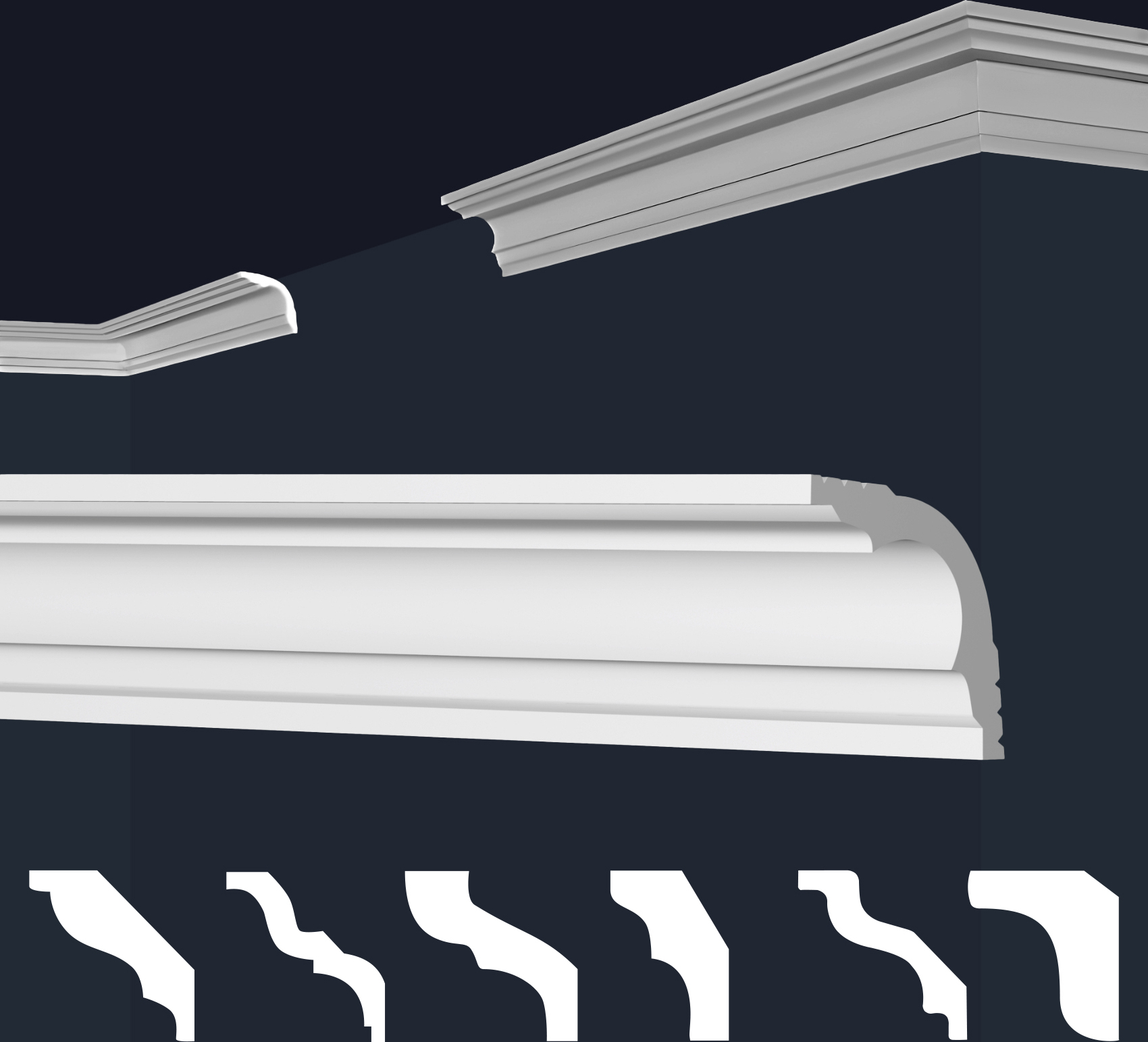 MARBET DESIGN Stuckleisten XPS Styropor weiß - Deckenleisten Zierleisten Eckleisten Dekorbau E-Leisten - (40 Meter / 20 Leisten E-42) 64995