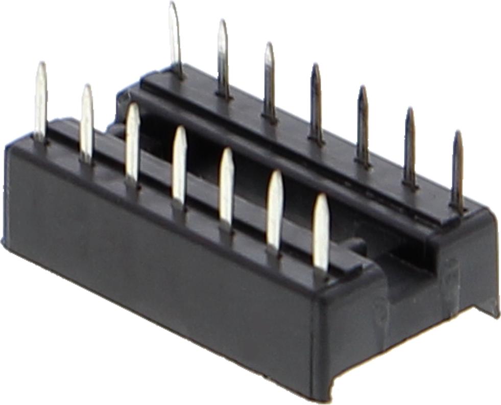 Funduino IC-Sockel, DIP-Buchse mit doppelten Federkontakten - 6P bis 24P, 7.62mm Reihenabstand Kontakte: 14 Kontakte