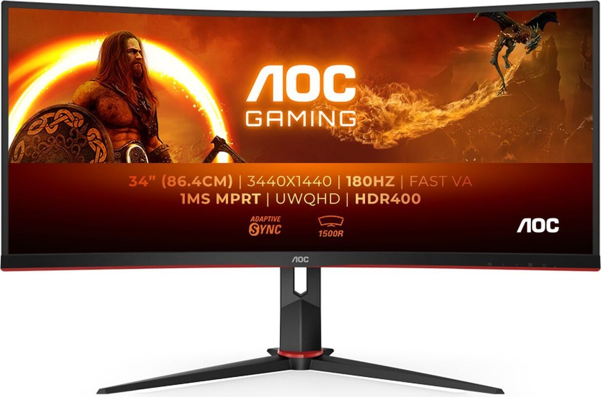 AOC CU34G2XP/BK, Gaming-Monitor, (WQHD, VA, Curved)