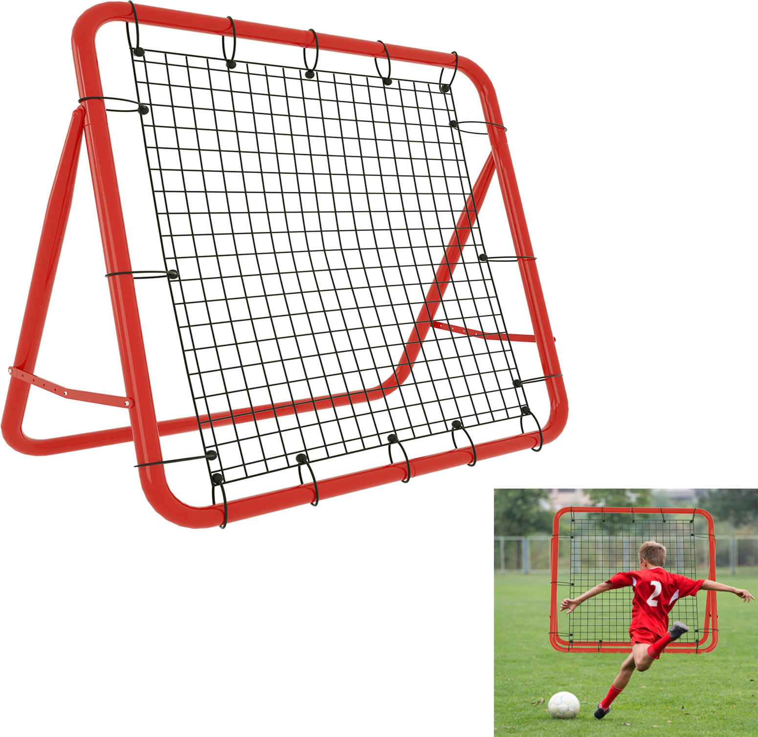 LIANTRAL Rete da rimbalzo per pallavolo, 2,8 x 1,2 m, portatile e con